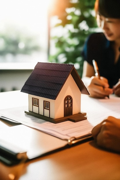 Foto cerrando el trato guías para agentes de bienes raíces acuerdo de compra de vivienda para un contrato legalmente vinculante