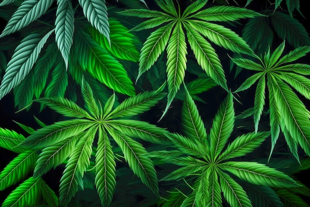 Cerrar el cultivo de plantas de cannabis fondo transparente