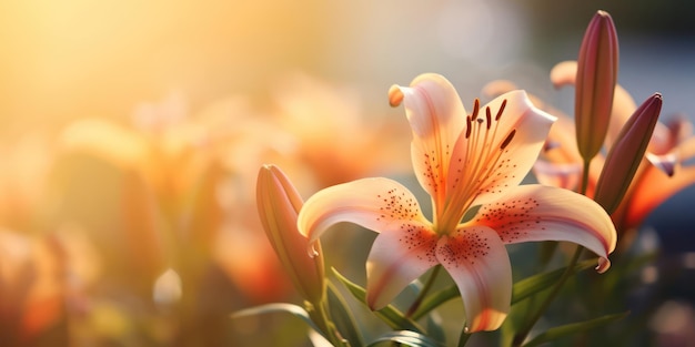 Cerrar detalle de una hermosa flor de lirio