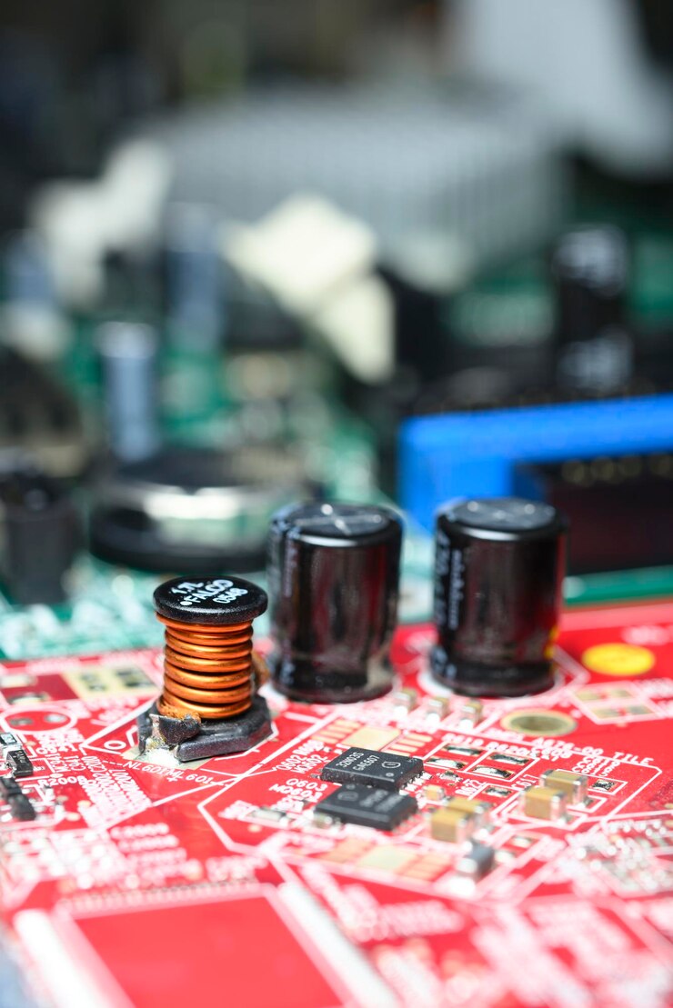 Foto cerrar detalle de placa de computadora