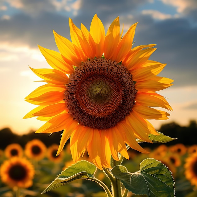 Cerrar girasoles en el campo