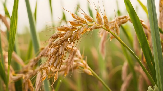 Cerrar el grano de cebada antes de la cosecha