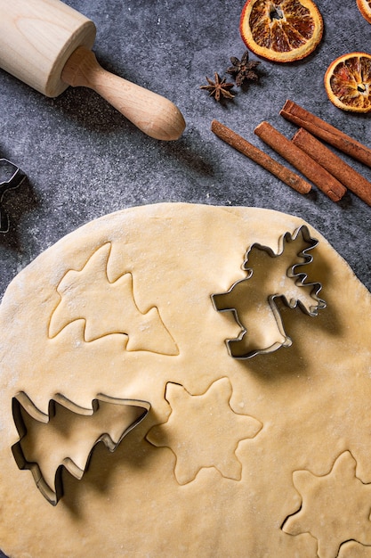 Cerrar masa para galletas navideñas