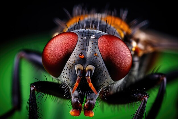 cerrar los ojos macro de insectos primeros planos generados por ai