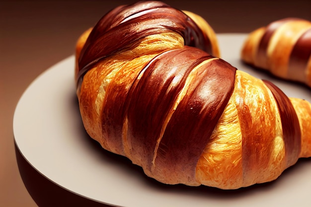 Cerrar panadería de delicioso croissant arte generativo por AI