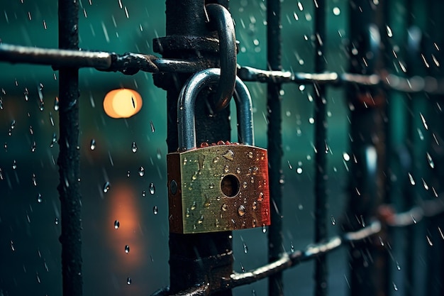 Cerrar una puerta bajo la lluvia