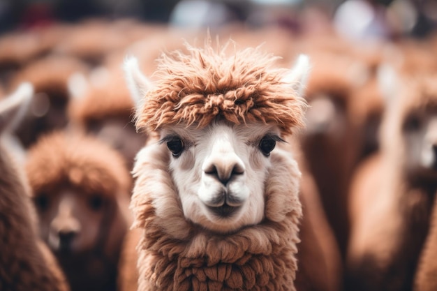 Cerrar retrato de una alpaca