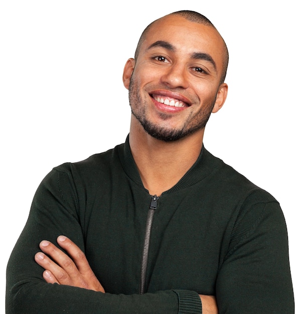 Cerrar el retrato de un hombre joven guapo sonriendo