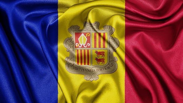 Cerrar textura realista bandera de Andorra