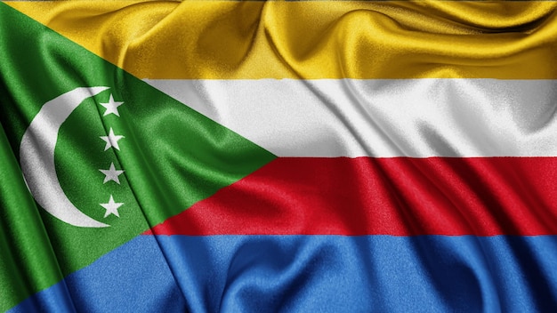 Cerrar textura realista bandera de Comoras