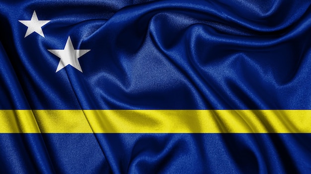 Cerrar textura realista bandera de Curacao