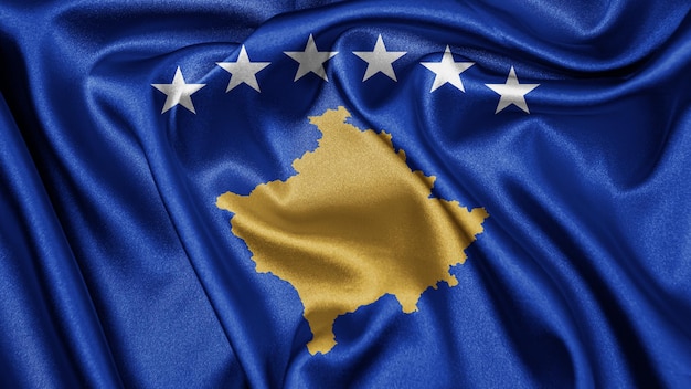 Cerrar textura realista bandera de Kosovo