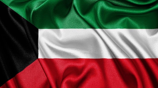 Cerrar textura realista bandera de Kuwait