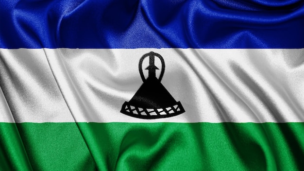 Cerrar textura realista bandera de Lesotho