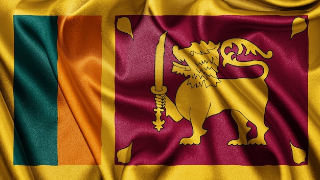 Cerrar textura realista bandera de Sri Lanka