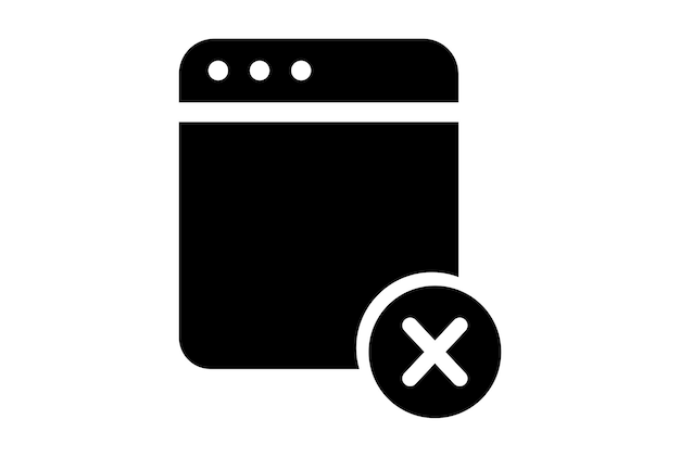 Cerrar web icono negro cruz x símbolo aplicación signo arte