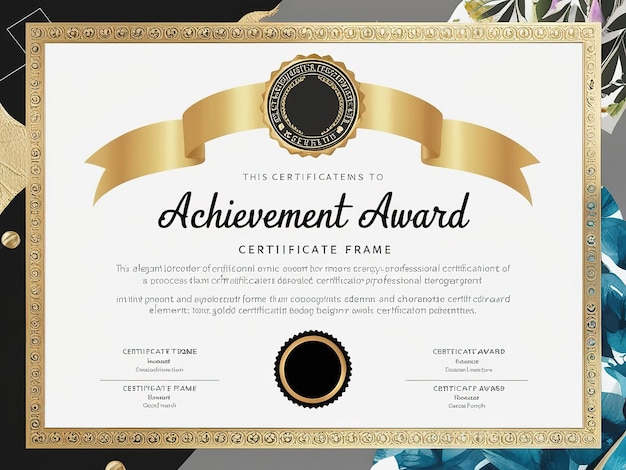 un certificado para ganar el premio se muestra con una cinta de oro