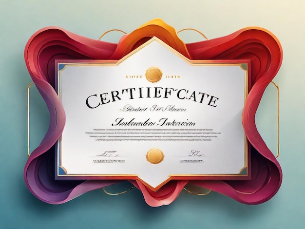 un certificado que dice "certificado" se coloca sobre un fondo azul