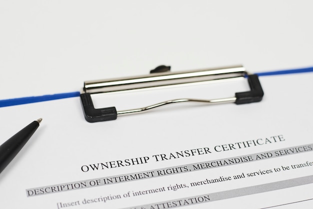 Certificado de transferencia de propiedad
