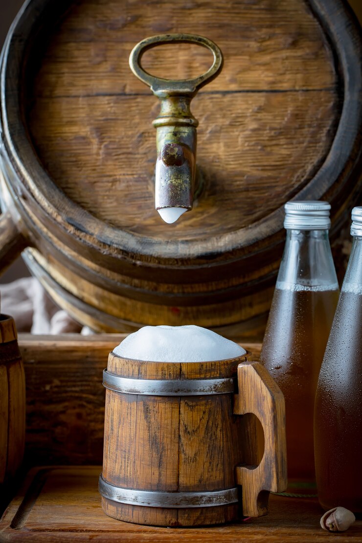 Cerveja light em um copo na mesa