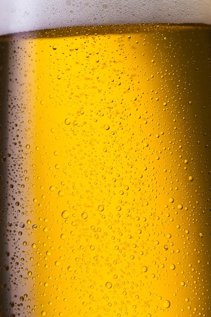 Cerveza alemana fresca fría con gotas de rocío