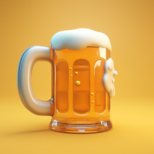 La cerveza de dibujos animados en 3D