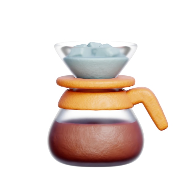 Cerveza fría Cafetería y barista Rendering en 3D