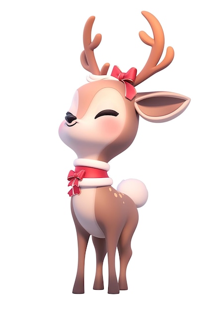 Foto cervo de anime com ia ornamentada de natal gerada