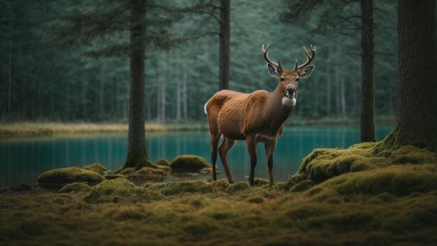 Cervos na floresta