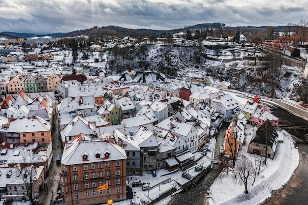 Cesky Krumlov día de invierno