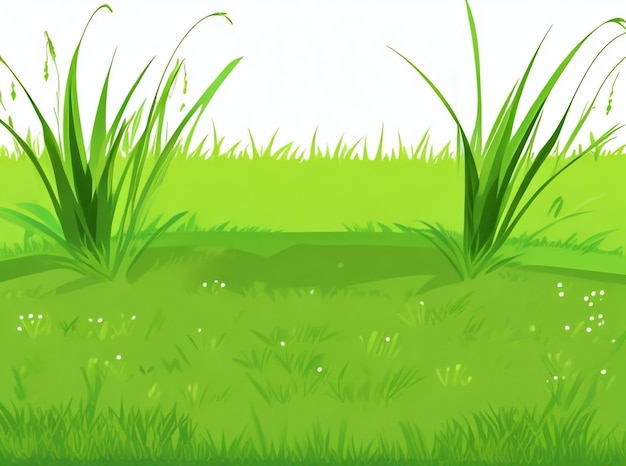 Un césped verde con hierba fresca al aire libre El esplendor de la naturaleza