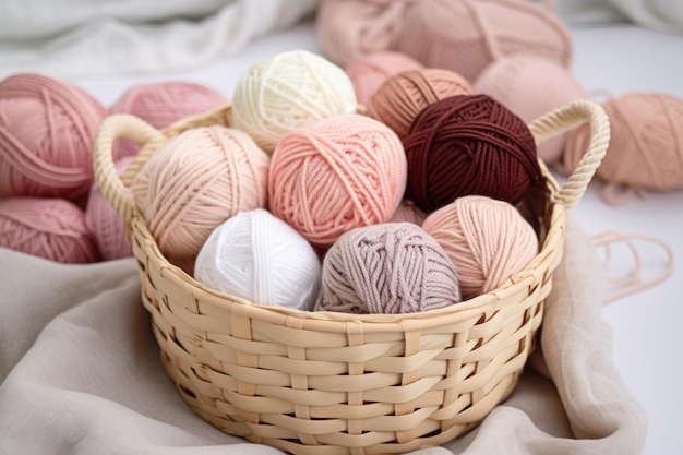 Cesta de crochet hecha a medida con ovillos de lana