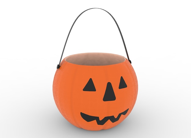 Cesta de abóbora para o Halloween no fundo 3drendering