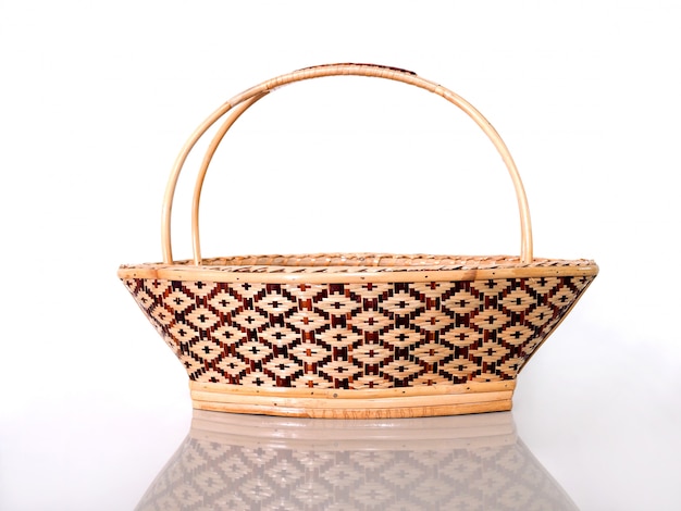 Cesta de vime tailandesa vintage, estilo de moda artesanal, bolsas para mulheres de tecido de bambu