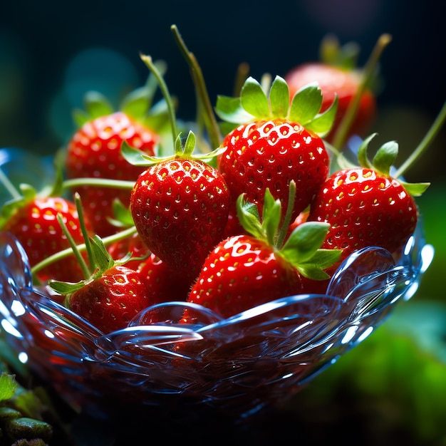 Cesta de fresas frescas