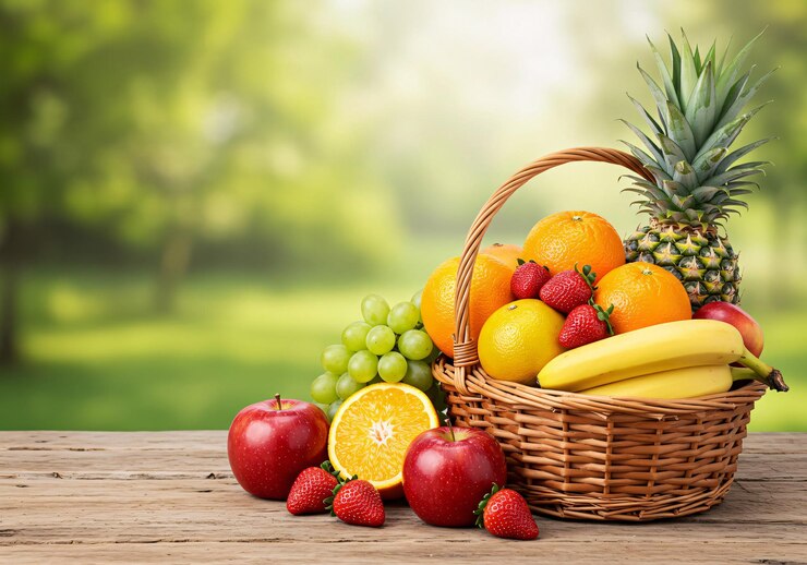 Cesta de frutas frescas