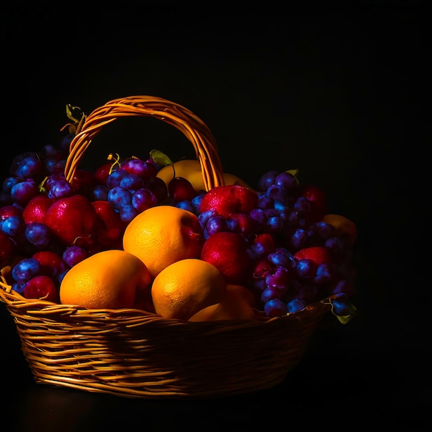 Cesta de frutas saludables y orgánicas creada por Ai