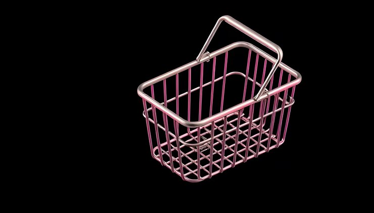 Foto cesta de metal vacía para el viernes negro