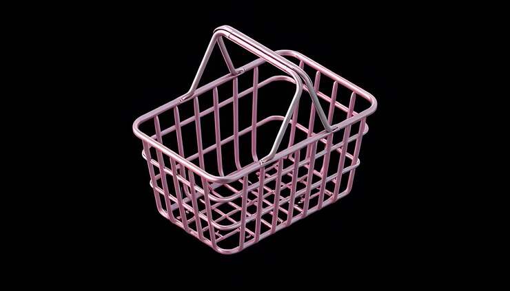 Foto cesta de metal vacía para el viernes negro