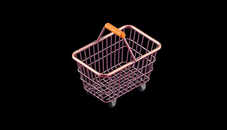 Foto cesta de metal vacía para el viernes negro