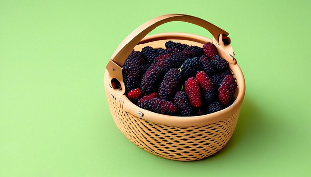 Una cesta de moras con un asa que dice 'me encanta el camino'