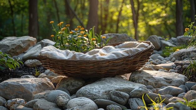 Cesta en las rocas