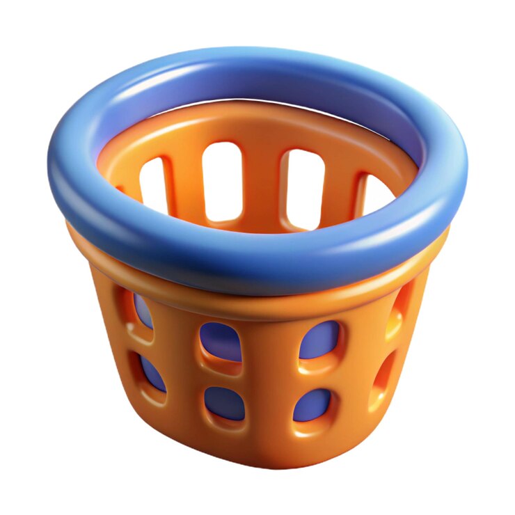 Foto cesta de la ropa 3d en el estilo de dibujos animados