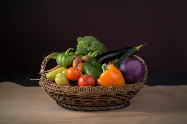 Una cesta de verduras de la huerta.