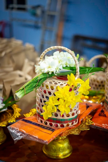 Cestas de regalo tailandesas utilizadas en ceremonias tailandesas