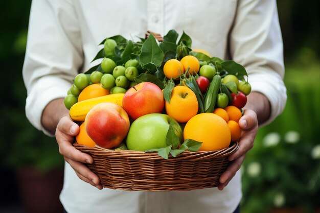 Cesto de frutas e legumes