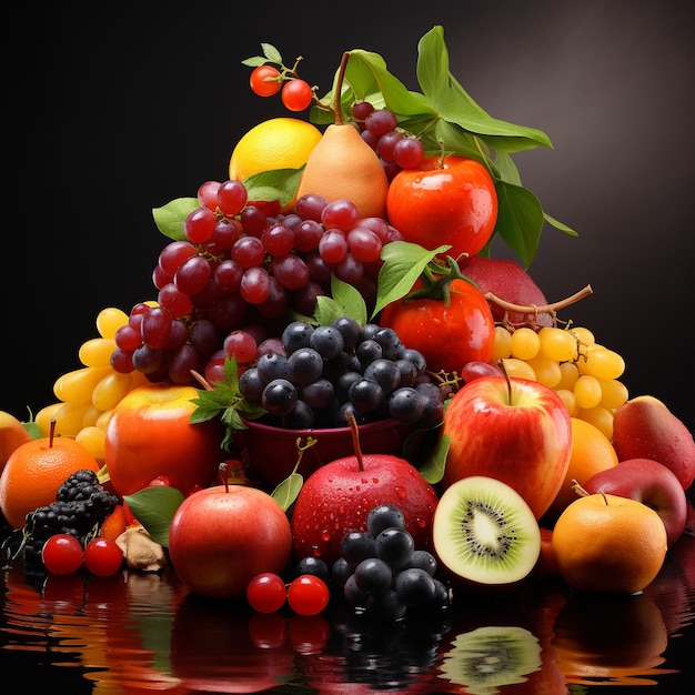 Foto cesto de frutas