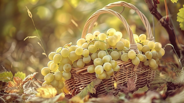 Cesto de uvas brancas