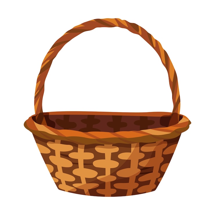 Foto cesto de mimbre vacío para huevos de pascua