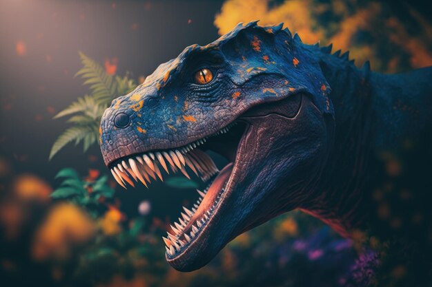 Cetiosauriscus Bunter gefährlicher Dinosaurier in üppiger prähistorischer Natur von Generative AI